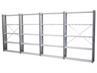 H2195 T290 L5330 Meta Fachbodenregal 4 Felder Stahlregal Lagerregal Aktenregal   H2195 T290 L5330 Meta Fachbodenregal 4 Felder Stahlregal Lagerregal Aktenregal