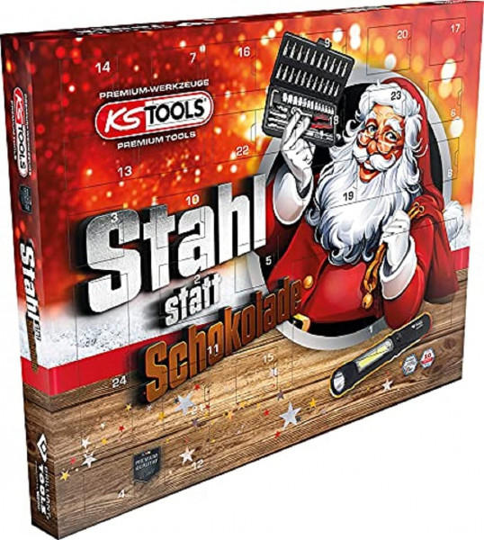 KS-Tools Werkzeug Adventskalender 2021 Steckschlüsselsatz 48 tlg + LED Lampe