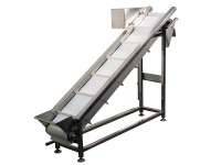 Steigförderband L2180 B300 Edelstahl-Förderband Steigförderer Steilförderband Steigförderband L2180 B300 Edelstahl-Förderband Steigförderer Steilförderband