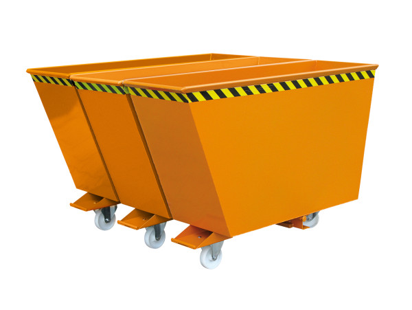 Kippbehälter Sortiersystem 2025 in orange lackiert mit 3 Fraktionen