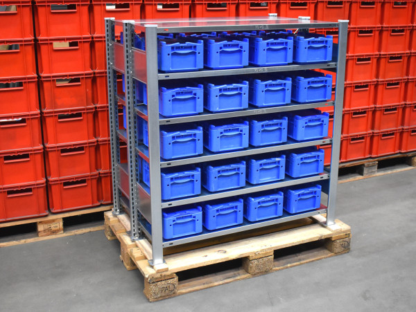 2x Schulte Fachbodenregal mit Bito Lagerkisten