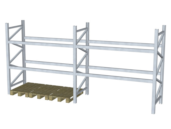 Zwei Felder Dexion P90 Palettenregal H 3500 mm