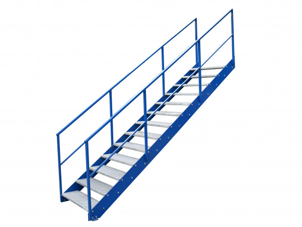 Stahltreppe 2.350 mm Bühnentreppe 13 Stahlstufen verzinkt