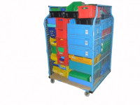 Magazinwagen Gitterwagen mit Lagerkisten Rollbehälter Kiste Rollwagen Kasten   Magazinwagen Gitterwagen mit Lagerkisten Rollbehälter Kiste Rollwagen Kasten