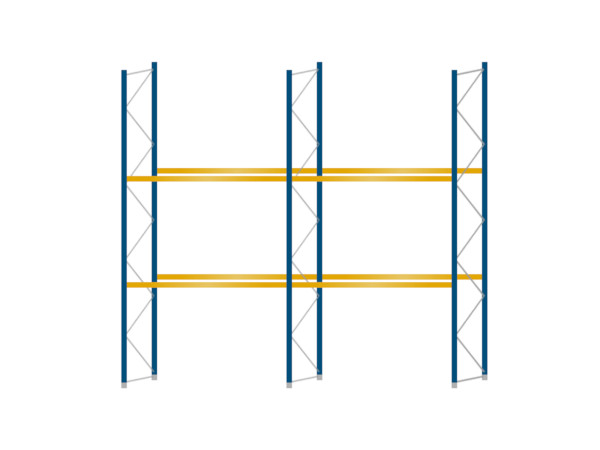 Jungheinrich Typ B Palettenregal Länge 6.000 mm Höhe 4.250 mm 2 Ebenen Lichte Weite 2.850 mm