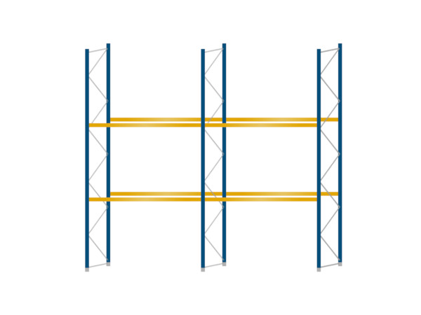 Jungheinrich Typ B Palettenregal Länge 6.000 mm Höhe 4.250 mm 2 Ebenen Lichte Weite 2.850 mm