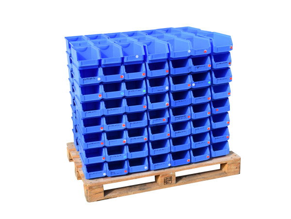 168x SSI Schäfer Lagerbehälter Sichtlagerkisten Kunststoffbehälter stapelbar blau Lagerkästen