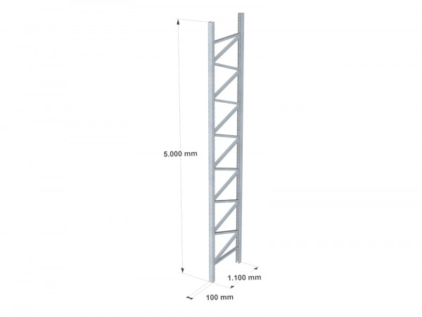 Arestant Rahmen Palettenregal Stütze verzinkt Ersatzrahmen Ständer H5000 - 8000 mm