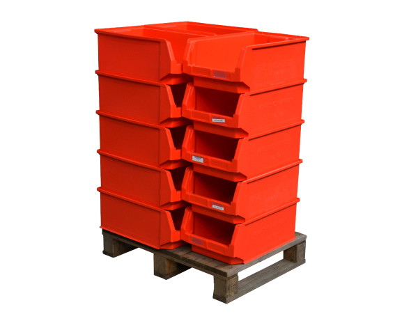 15 Stück LF532 GZW Sichtlagerkasten rot Kunststoffkiste