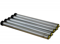 5x Tragrollen für Rollenbahn Ø 50 mm Doppel-Kettenrad RL 610 mm Stahl verzinkt 5x Tragrollen für Rollenbahn Ø 50 mm Doppel-Kettenrad RL 610 mm Stahl verzinkt