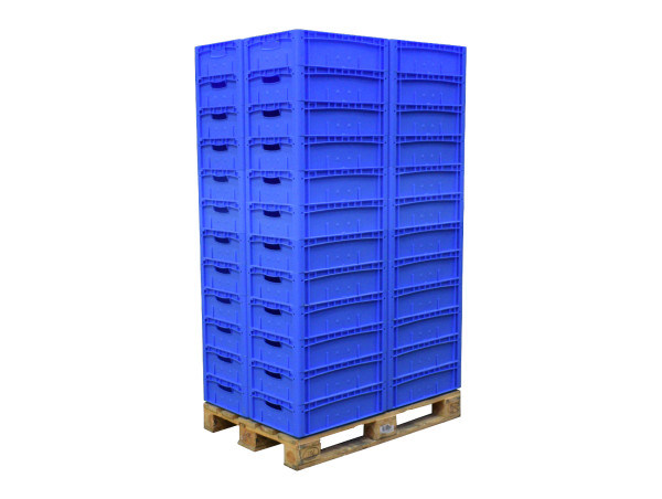 48 Stück Bito XL 64171 Eurobox Lagerbehälter 400x600x170 mm blau Polypropylen