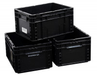 3er Set SSI Schäfer Eurobox 300x400x220 mm MF 4220 schwarz stapelbar  3er Set SSI Schäfer Eurobox 300x400x220 mm MF 4220 schwarz stapelbar