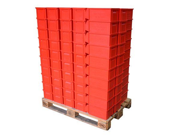 120 Stück Sichtlagerkasten LF321 GZW Kunststoffkiste rot Polypropylen Kleinteilebox