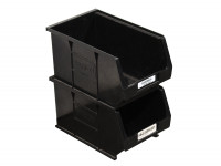 Regalkiste Barton Sichtlagerbehälter schwarz Stapelkiste Regalkiste Barton Sichtlagerbehälter schwarz Stapelkiste