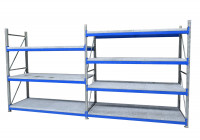 Großfachregal Schwerlastregal Weitspannregal mit Gitterrostauflagen Großfachregal Schwerlastregal Weitspannregal mit Gitterrostauflagen