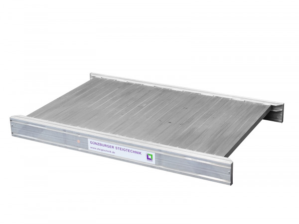 Günzburger Steigtechnik Aluminiumüberstieg geriffelte Oberfläche 1.330x850x120 mm