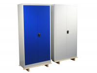 Mauser Flügeltürenschrank Materialschrank lichtgrau/enzianblau 950x420x1950 mm Mauser Flügeltürenschrank Materialschrank lichtgrau/enzianblau 950x420x1950 mm