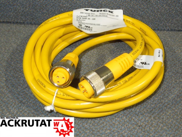 Turck RYM RKM 36-6M mini fast Kabel Stecker Datenkabel 3 Pol 6m