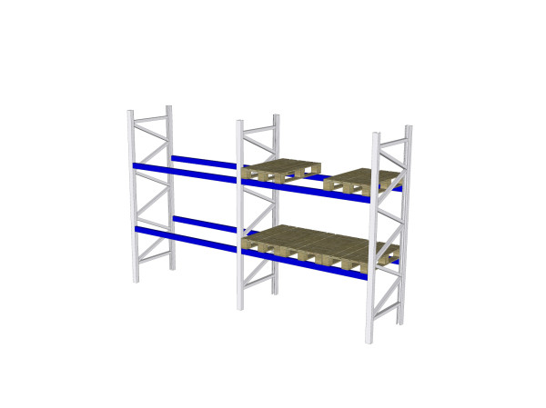 Palettenregal Schäfer PR600 H3600 2 Ebenen LW2700 Schwerlastregal 2 Felder