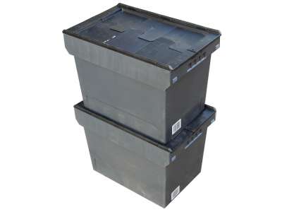 30x Bito MB 6442 Industriekiste Grau/schwarz – Stapelbehälter 74 Liter, Mehrweg