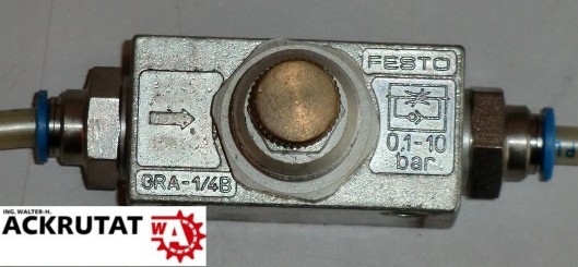 Festo Drossel-Rückschlagventil GRA-1/4B 6509 10 bar flow control