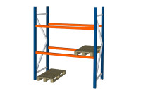 SLP Palettenregal Höhe 2.740 mm Lichte Weite 2.700 mm 2 Ebenen Fachlast 3.000 kg SLP Palettenregal Höhe 2.740 mm Lichte Weite 2.700 mm 2 Ebenen Fachlast 3.000 kg