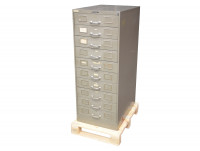 Schubladenschrank Kardex 590 x 730 x 1320 mm (BxTxH) 10 Schubladen Metallschrank Schubladenschrank Kardex 590 x 730 x 1320 mm (BxTxH) 10 Schubladen Metallschrank