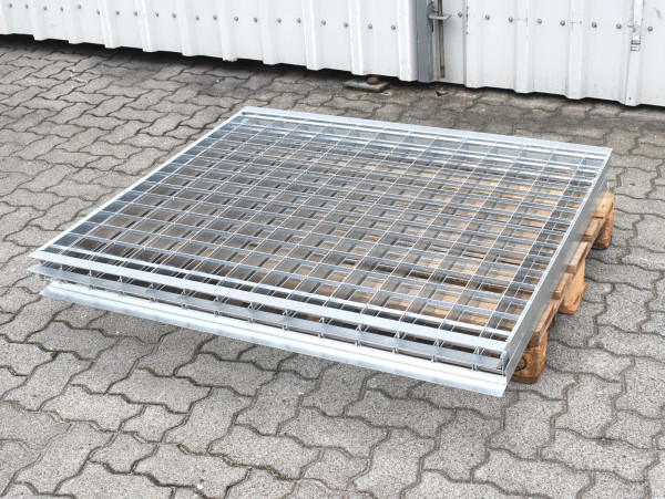 3x Gitterrostauflage für Tiefe 1.100 mm Traversenauflage Palettenregalauflage Stahl feuerverzinkt 