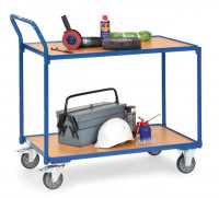 Fetra Tischwagen 2742 Ladefläche 1.000 x 600 mm 300 kg, mit 2 Böden aus Holz Griff hochstehend Fetra Tischwagen 2742 Ladefläche 1.000 x 600 mm 300 kg, mit 2 Böden aus Holz Griff hochstehend