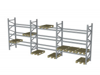 3 Felder Palettenregal feuerverzinkt Außenregal Höhe 5.580 mm Lichte Weite 2.890 mm 3 Felder Palettenregal feuerverzinkt Außenregal Höhe 5.580 mm Lichte Weite 2.890 mm