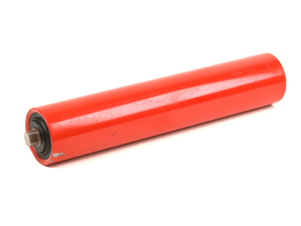 Tragrolle Foerderrolle Transportrolle Rot Stahl RL 300 mm Ø 60 mm Foerderbandrolle