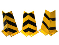 3x Rammschutzecke Anfahrschutz H 400 mm Stahl inkl. 12x Bodenanker gelb lackiert  3x Rammschutzecke Anfahrschutz H 400 mm Stahl inkl. 12x Bodenanker gelb lackiert
