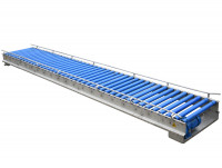 Rollenbahn Edelstahl Lebensmittelförderer Kunststoff-Tragrollen blau  Rollenbahn Edelstahl Lebensmittelförderer Kunststoff-Tragrollen blau