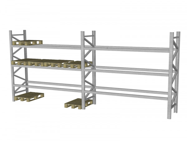 2 Felder Palettenregal Schwerlastregal 