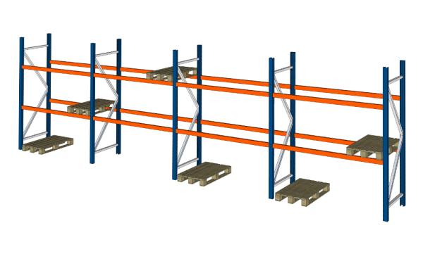SLP Palettenregal Schwerlastregal INP Traverse Balken H2730 LW2800 Rahmen Profil 