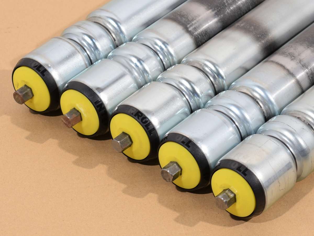 5x Tragrollen Für Rollenbahn Interroll 50 Mm, Länge 430 Mm Stahl Sw 11