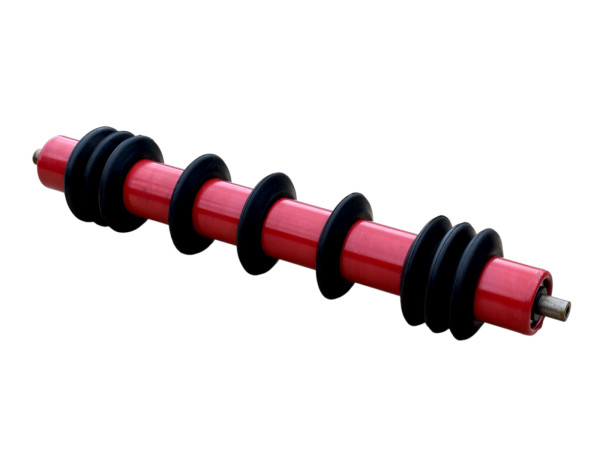 Tragrolle Stützringform A Ø 63,5 mm Länge 600 mm Pufferring Stahl rot lackiert