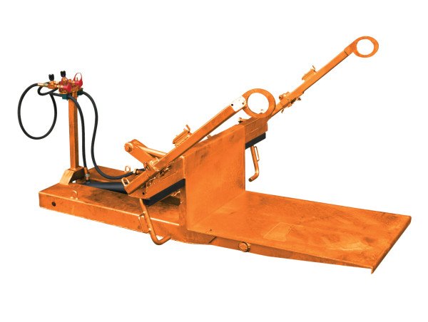 Eichinger Mülltonnenkipper hydraulisch für Müllgroßbehälter 2094 in orange lackiert