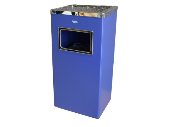  Abfallbehälter Aschenbecher 19 l Wertstoffbehälter Kombiascher Mülleimer blau 