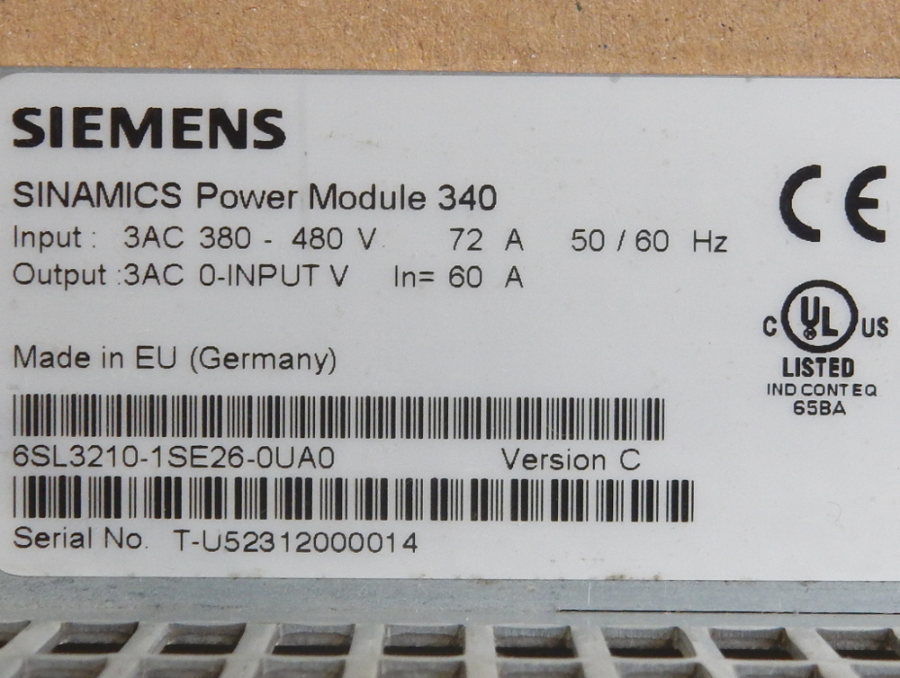 Siemens Sinamics 6SL3210-1SE26-0UA0 Power Module 340 | Ackrutat Shop