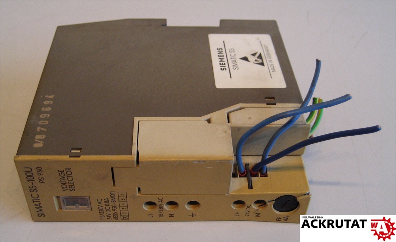 Siemens Simatic S5 6ES5 930-8MD11 E01 S5-100U PS930 | Ackrutat Shop