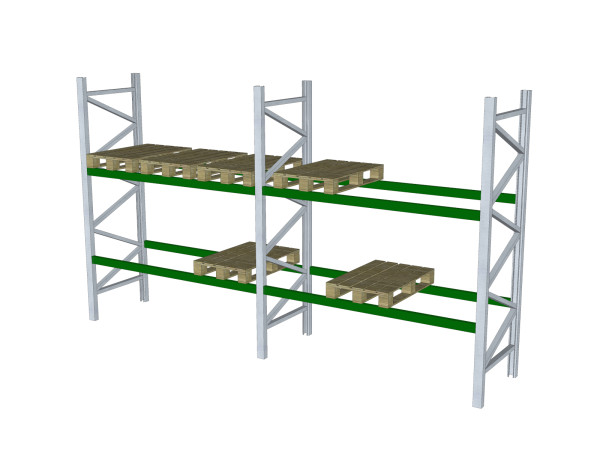 Palettenregal Schwerlatregal Schäfer PR600 Traversen Lichte Weite 2700 INP 2 Felder