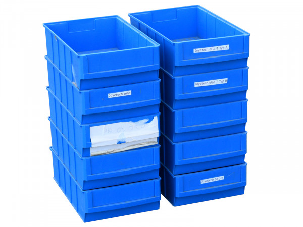 10x Lagerkisten 180 x 300 x 80 mm (BxTxH) Stapelbehälter blau Regalbox stapelbar