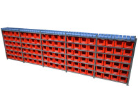 Schulte Fachbodenregal 6.675x435x1.850 mm Regalkästen Eurobehälter rot EF 4220 Schulte Fachbodenregal 6.675x435x1.850 mm Regalkästen Eurobehälter rot EF 4220