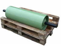 Umlenkrolle RL950 mm Stahltrommel Ø 318 mm Förderrolle grün Umlenkwalze Umlenkrolle RL950 mm Stahltrommel Ø 318 mm Förderrolle grün Umlenkwalze