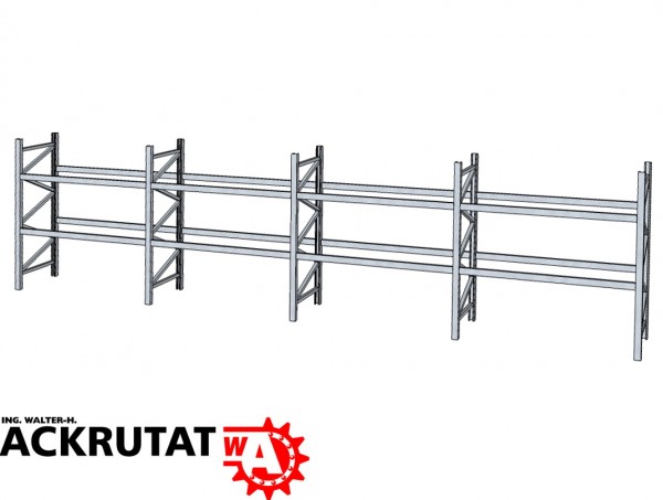 Dexion Palettenregal S4 Höhe 4.350 mm Länge 11.180 mm 36 Palettenstellplätze