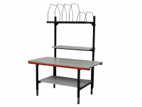 Versandtisch Packtisch mit Kartonagenhalterung Versandtisch Packtisch mit Kartonagenhalterung