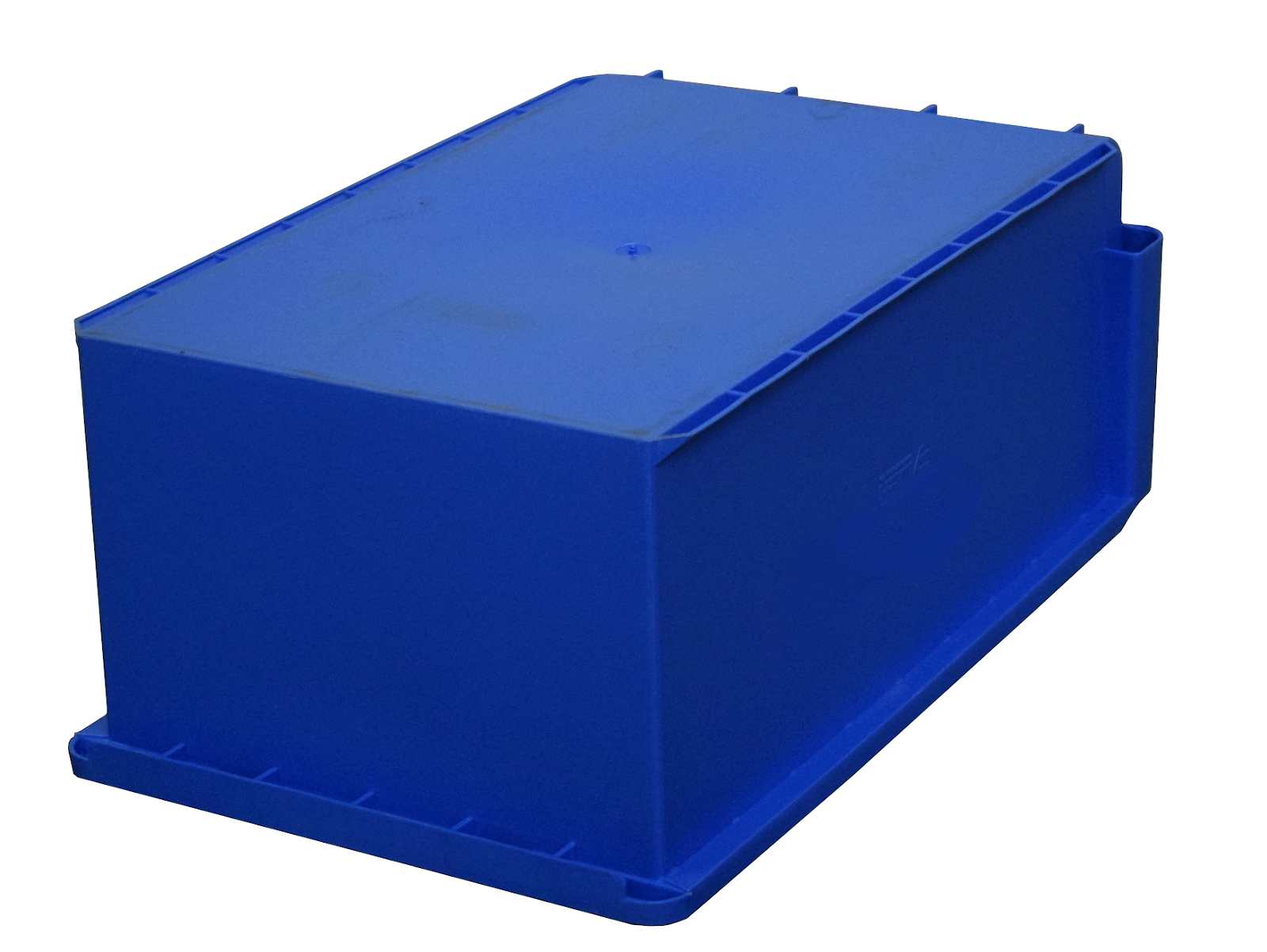 4 x AUER Sichtlagerkiste Eurobox Stapelkasten Regalbox Blau 500x310x200mm 