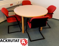 5-teilige Büroausstattung Büromöbel-Set Besprechungsecke Rundtisch Stühle Büro 5-teilige Büroausstattung Büromöbel-Set Besprechungsecke Rundtisch Stühle Büro