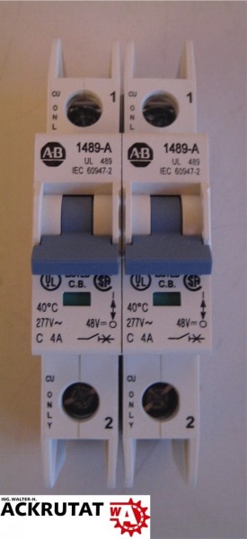 2 Stk. Allen-Bradley 1489-A1C040 Serie A Leitungsschutzschalter Circiut Breaker